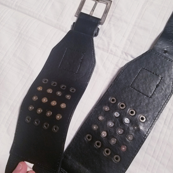 Goth Studded Wide Stretchy Belt - Picture 5 of 10